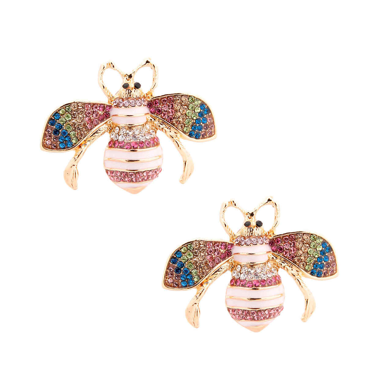 Designer Style Rainbow Bee Studs