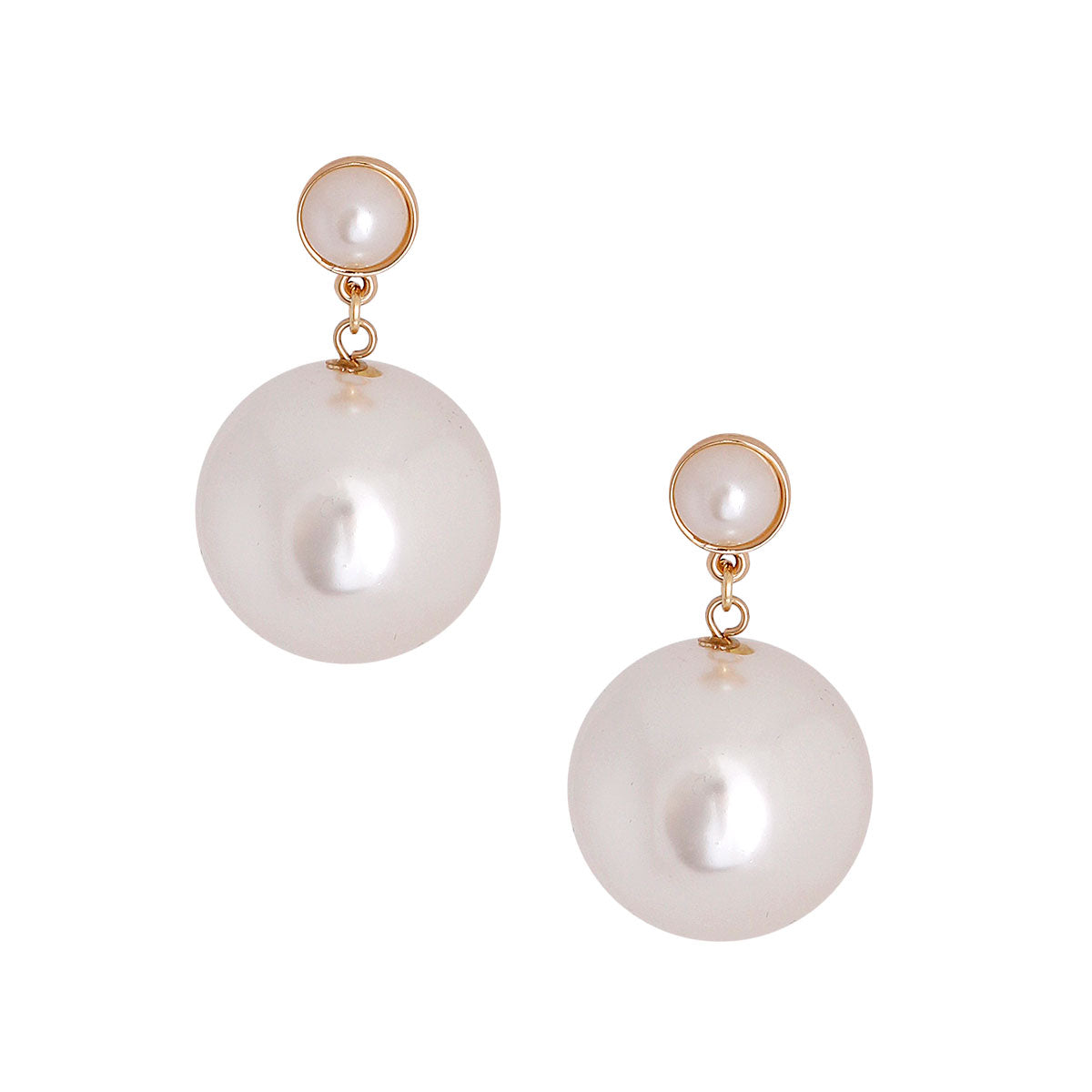 Jumbo Drop Cream Pearl Earrings