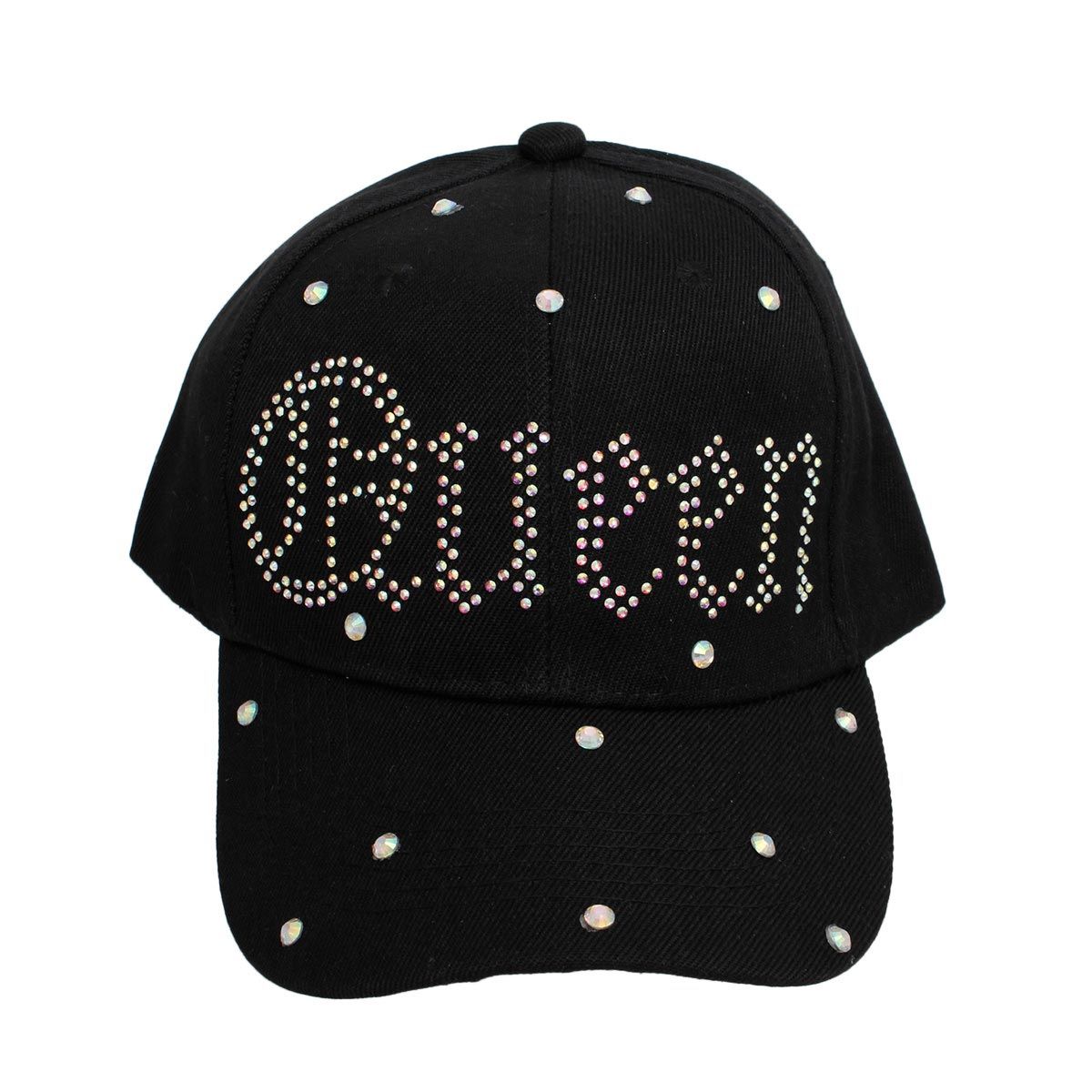 Hat Black Canvas Queen Baseball Cap for Women