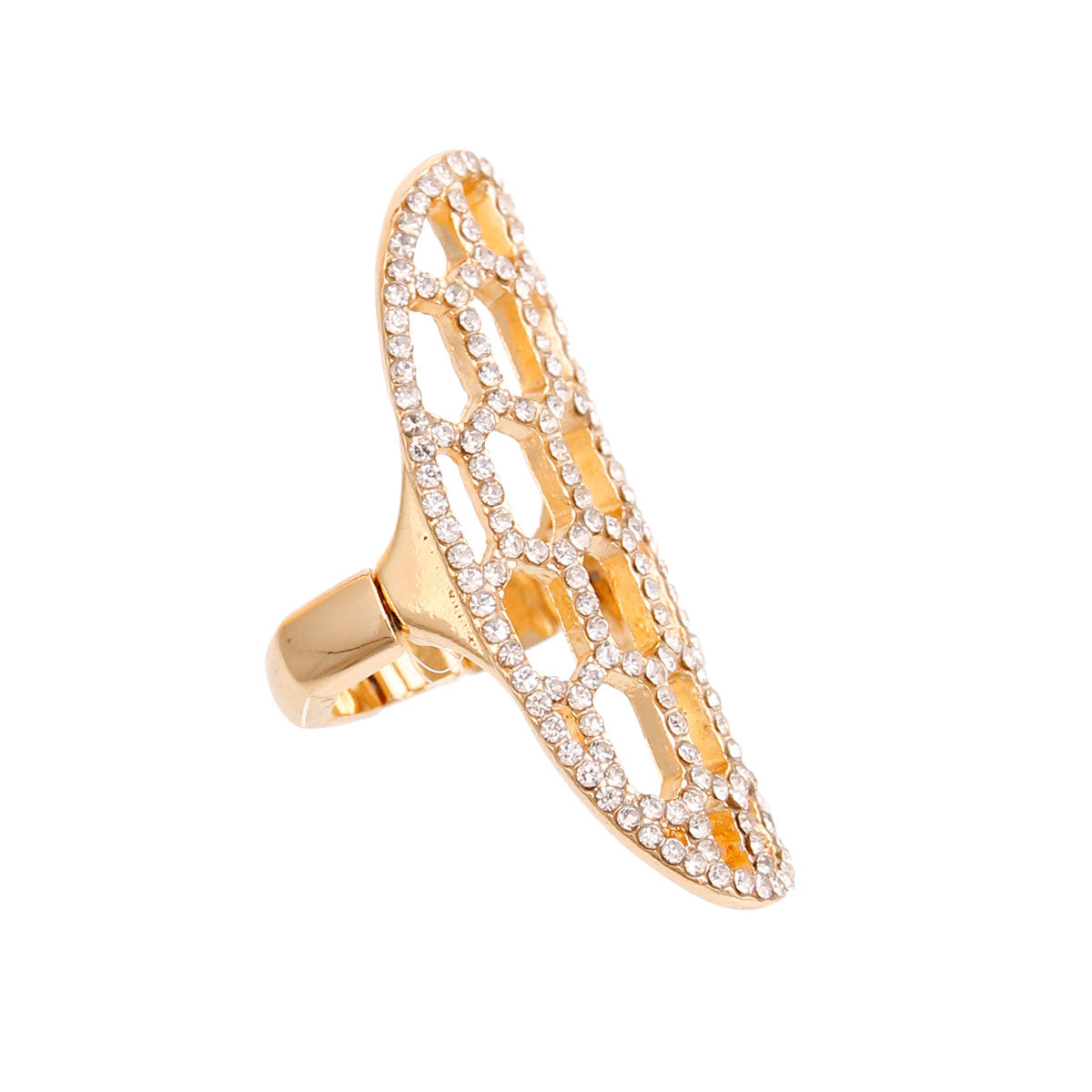Gold Honeycomb Cocktail Ring