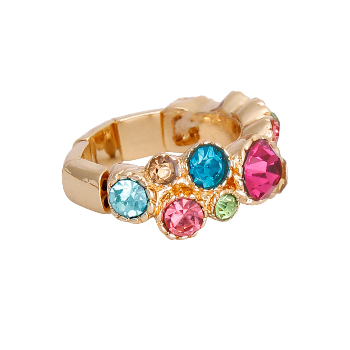 Multi Clustered Round Stone Ring