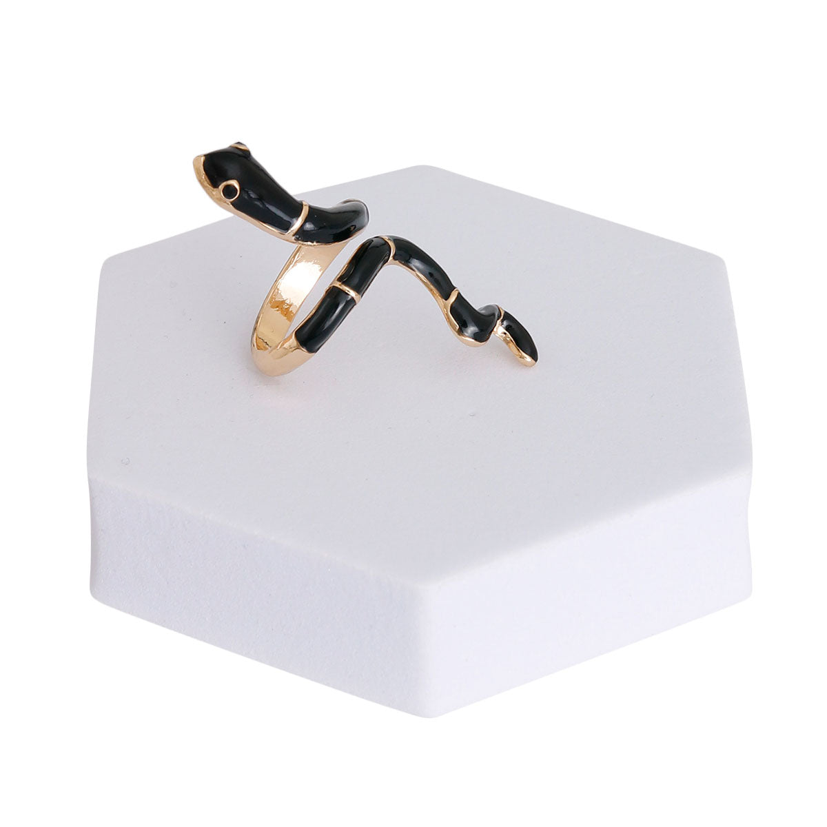 Black and Gold Snake Wrap Ring