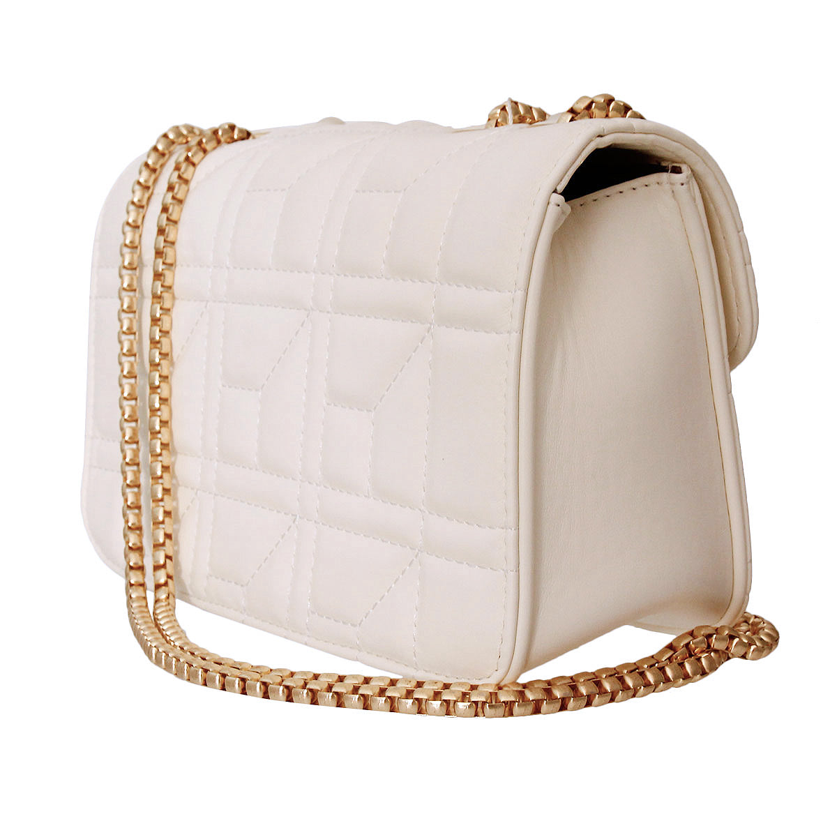 White Designer Pearl Bee Quilted Bag