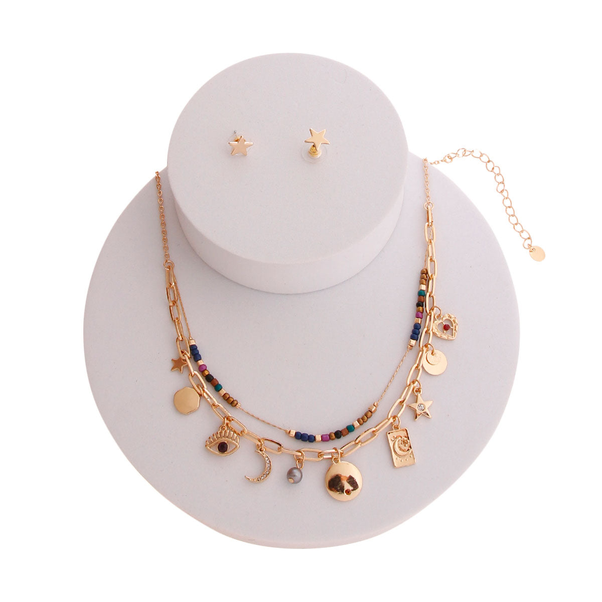 Gold Layered Moon and Stars Necklace