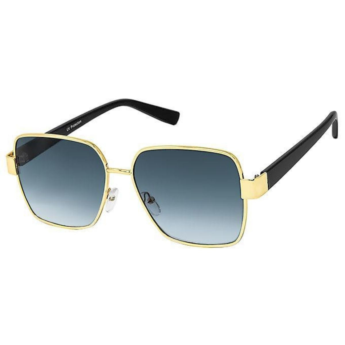 Black Lens Gold Wire Frame Sunglasses