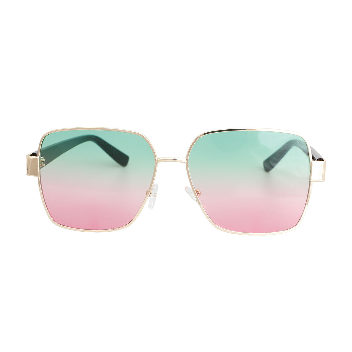 Green Lens Gold Wire Frame Sunglasses