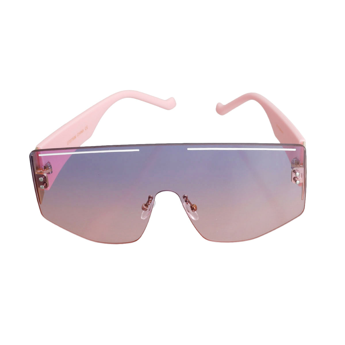 Pink One Piece Lens Stripe Sunglasses