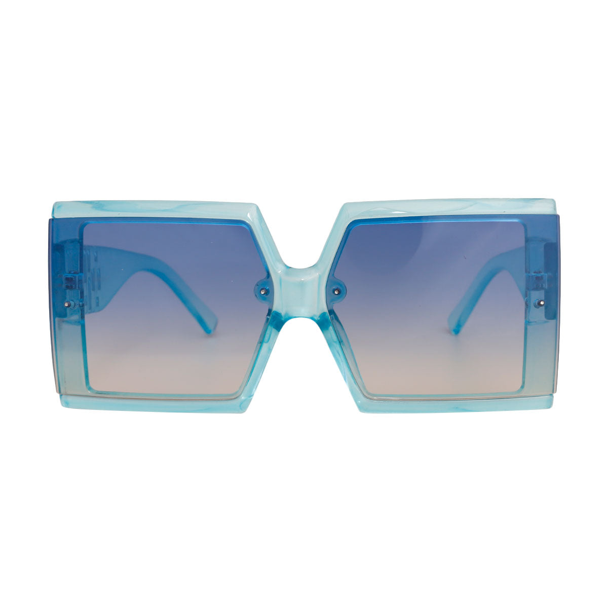 Shiny Blue Square Painted Sunglasses