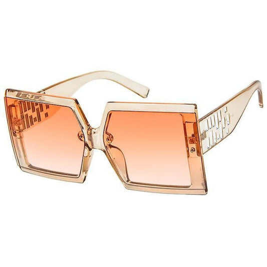Shiny Orange Square Painted Sunglasses