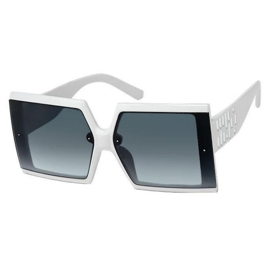 Shiny White Square Painted Sunglasses