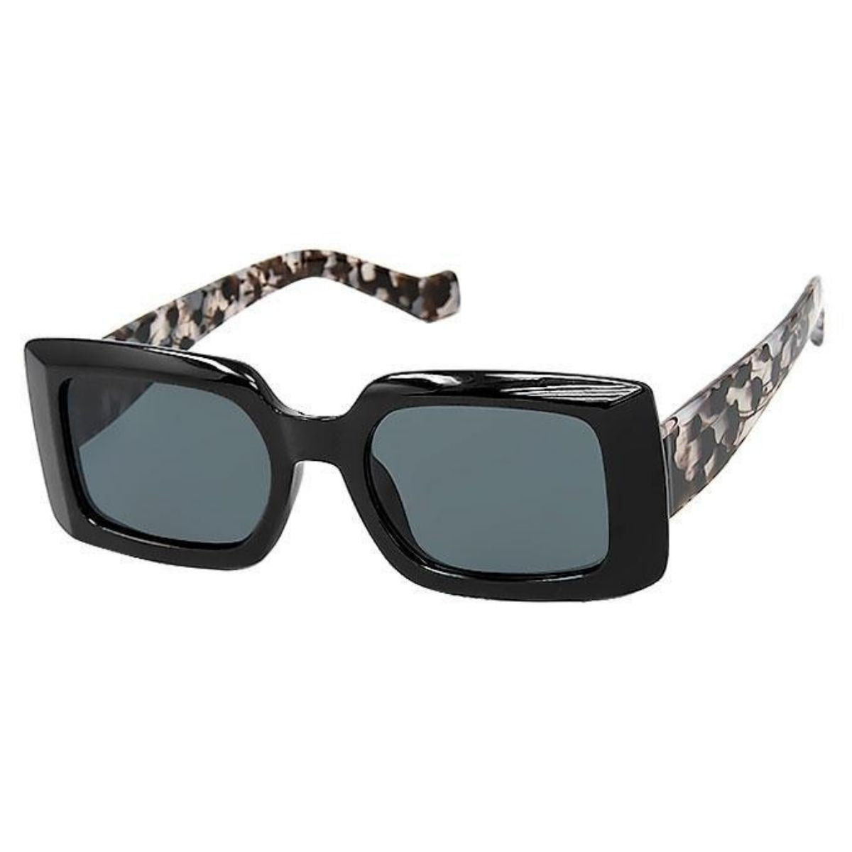 Black Rectangle Ink Splatter Sunglasses