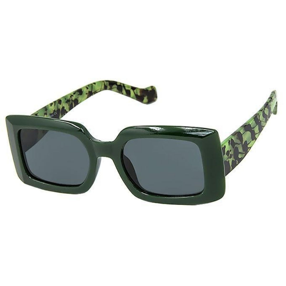 Green Rectangle Ink Splatter Sunglasses