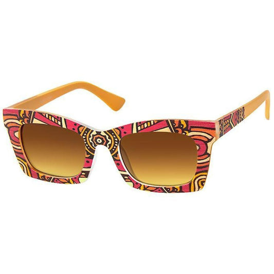 Brown Graphic Print Sunglasses