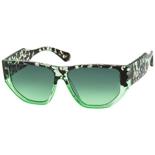 Green Tortoise Geometric Sunglasses