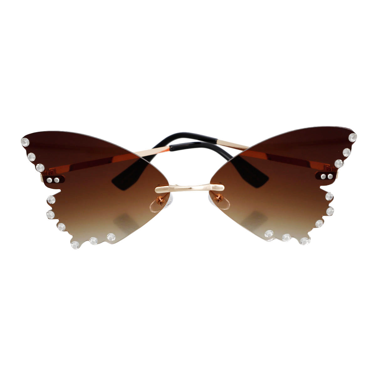 Brown Butterfly Shaped Lens Sunglasses