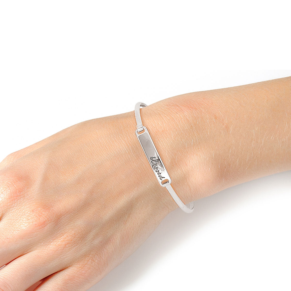 Blessed Silver Hook Bangle