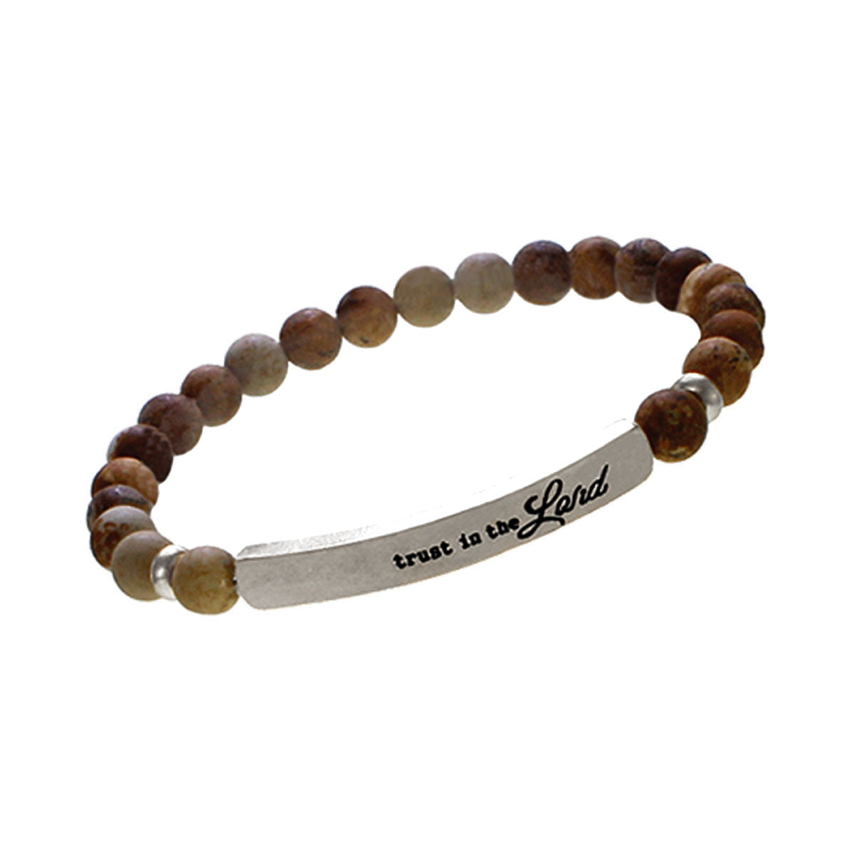 Brown and Silver Trust in the Lord Bracelets