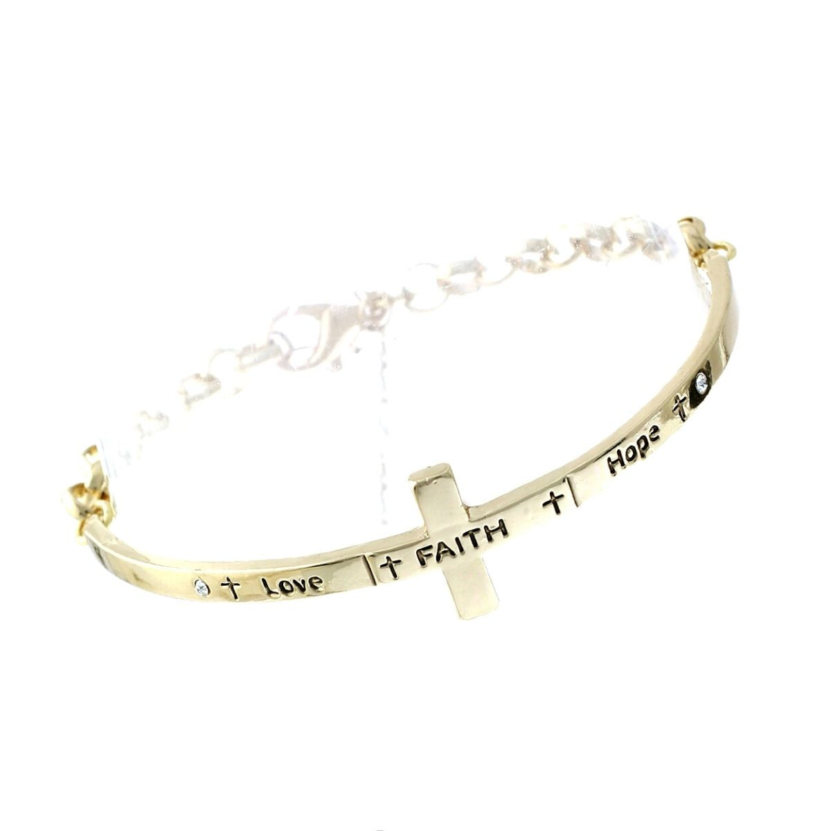 Gold Chain Cross Faith Bracelet