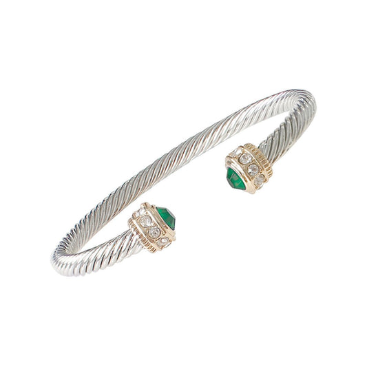 Green Rope Cable Bangle