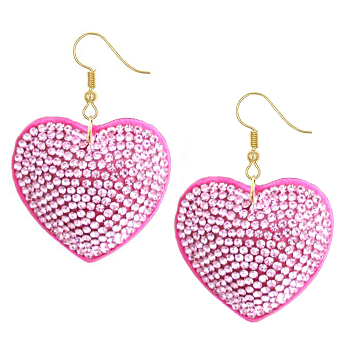 Fuchsia Heart Pillow Earrings