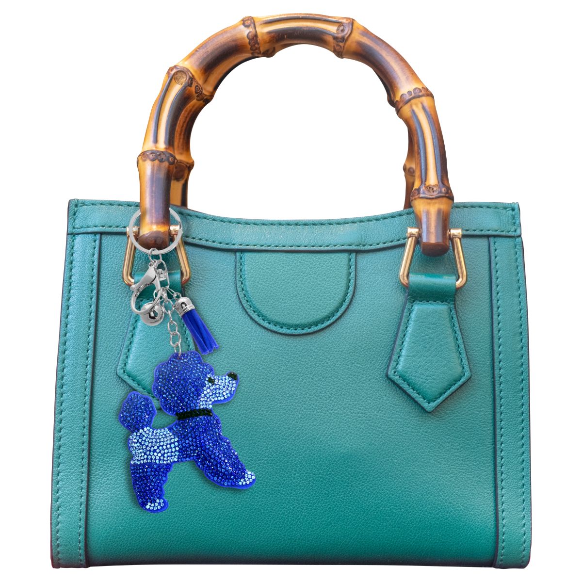 Blue Poodle Keychain Bag Charm