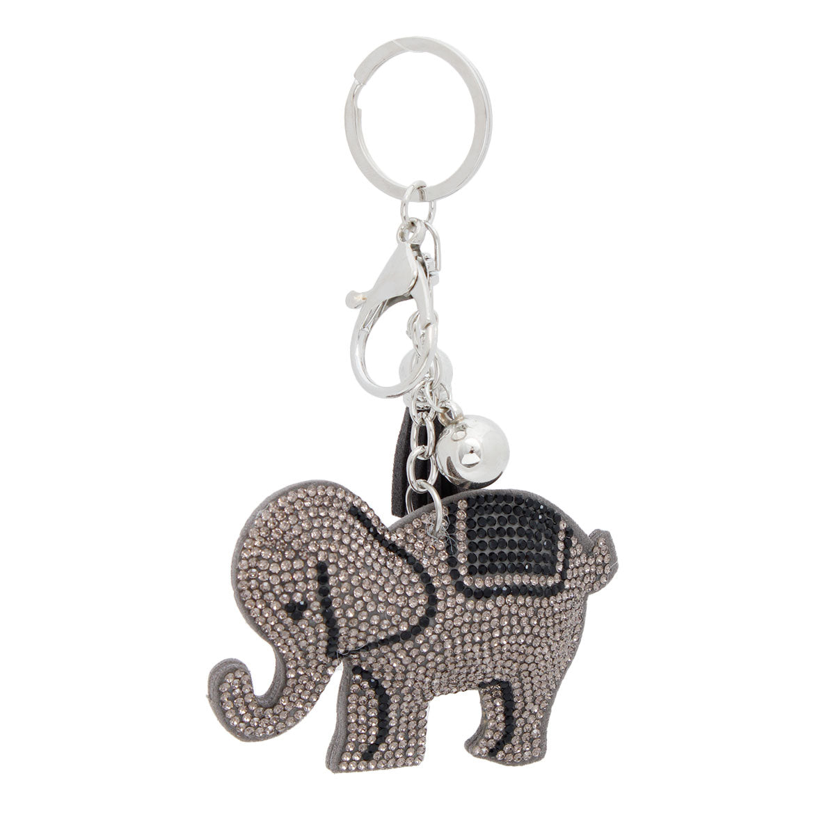 Gray Elephant Keychain Bag Charm