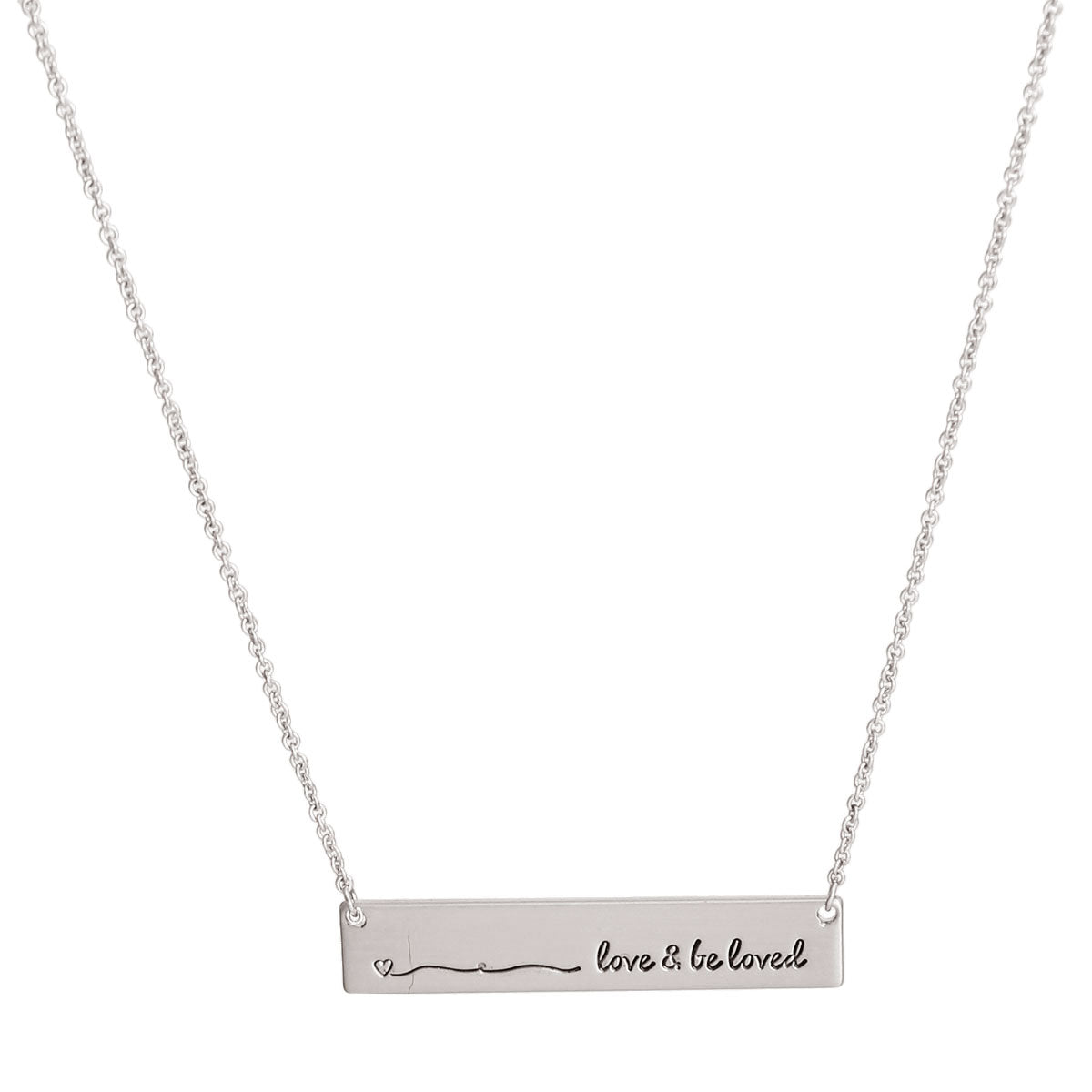 Silver Love and Be Loved Plate Necklace