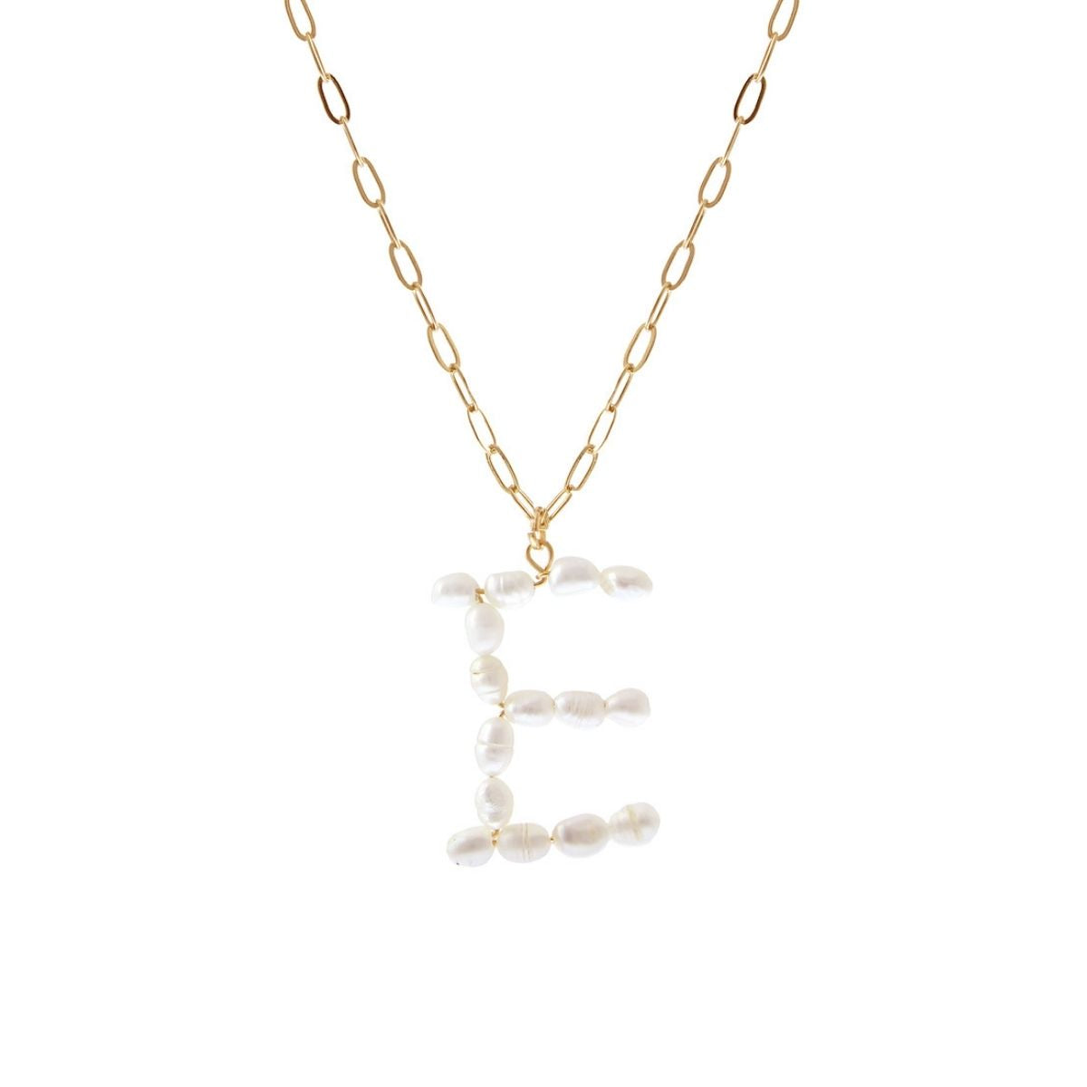 E Freshwater Pearl Initial Necklace
