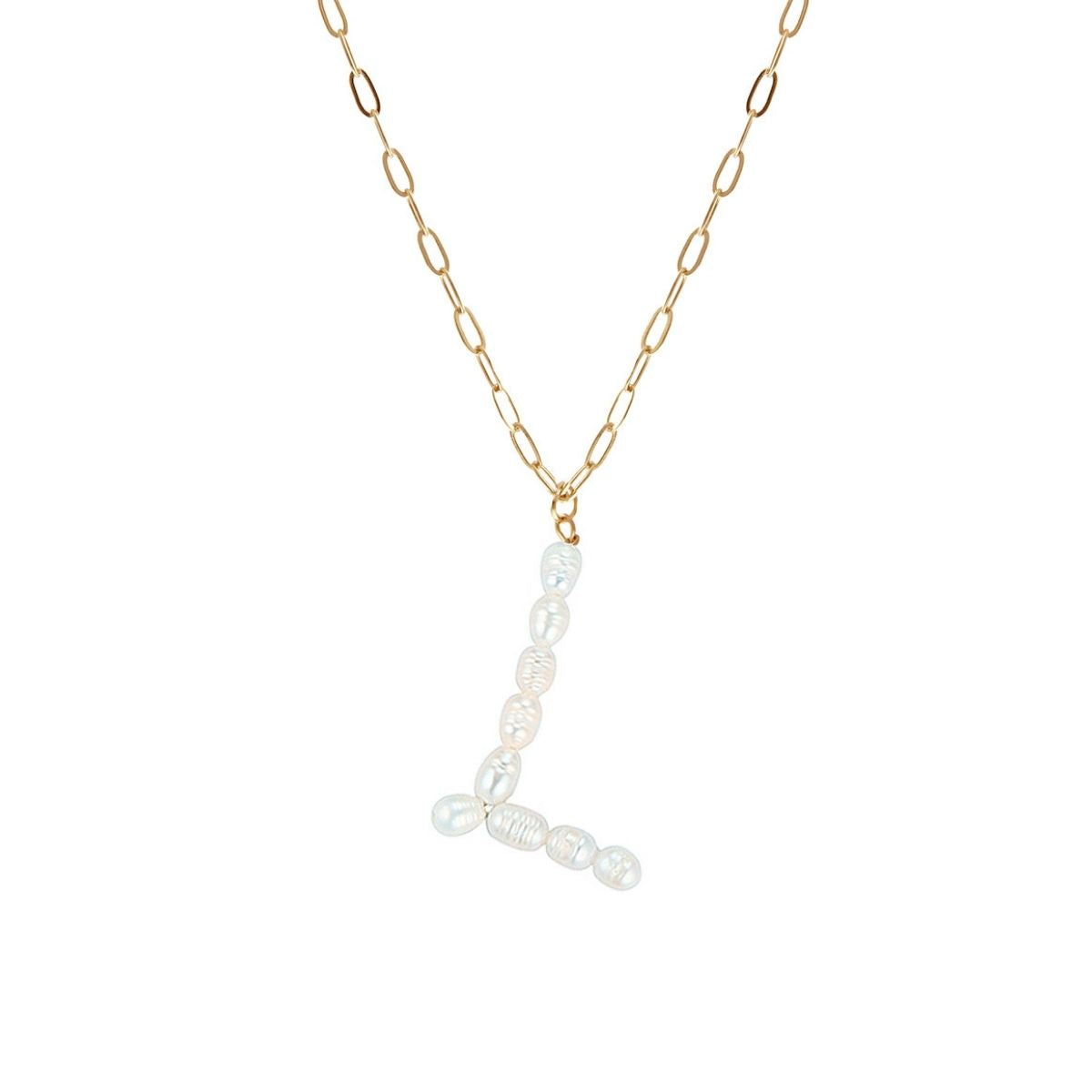 L Freshwater Pearl Initial Necklace