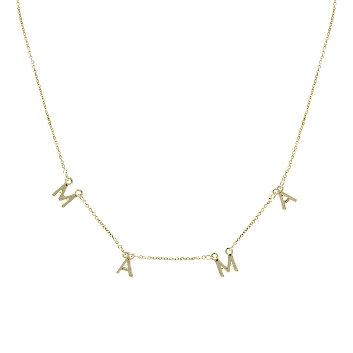 Gold MAMA Station Necklace