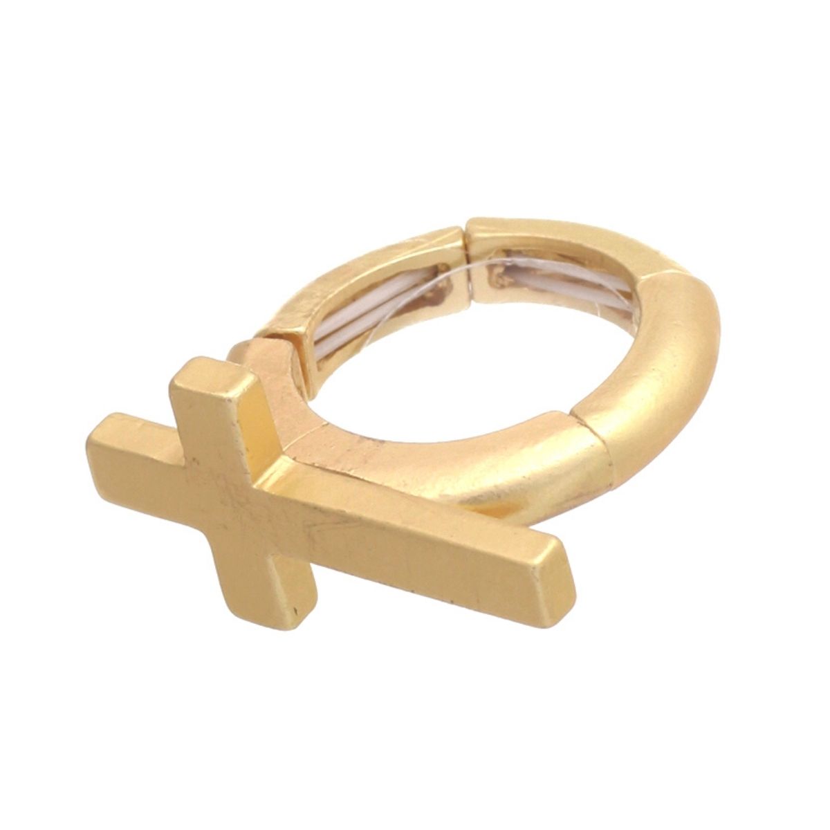 Matte Gold Side Cross Ring