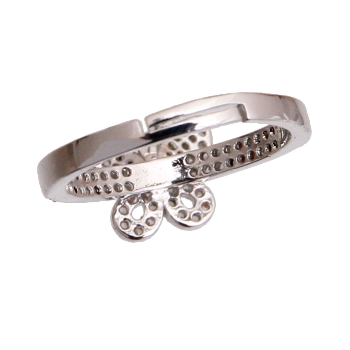 Silver CZ Butterfly Ring