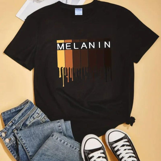 Black XL Dripping Melanin T Shirt
