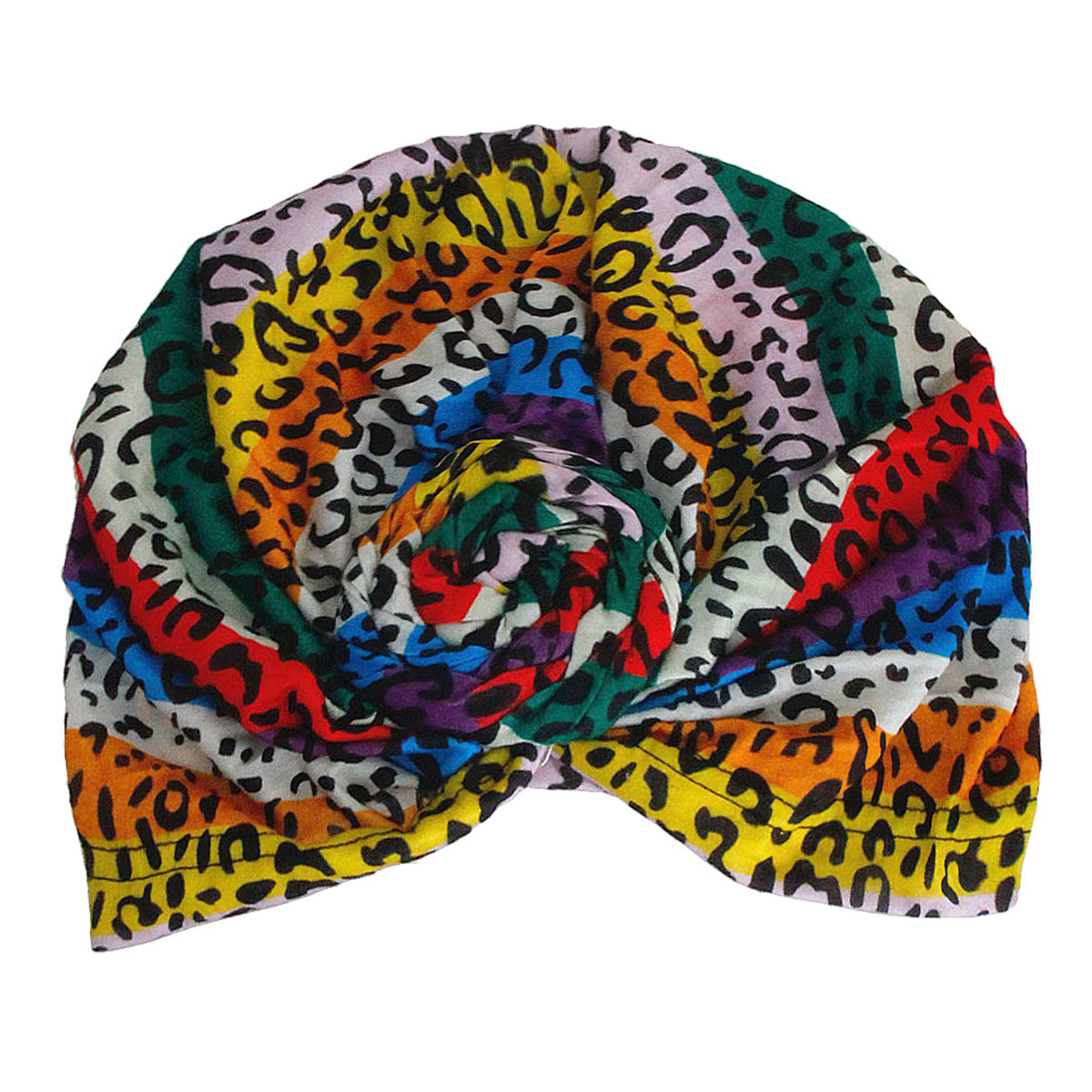 Rainbow Leopard Print Knotted Turban
