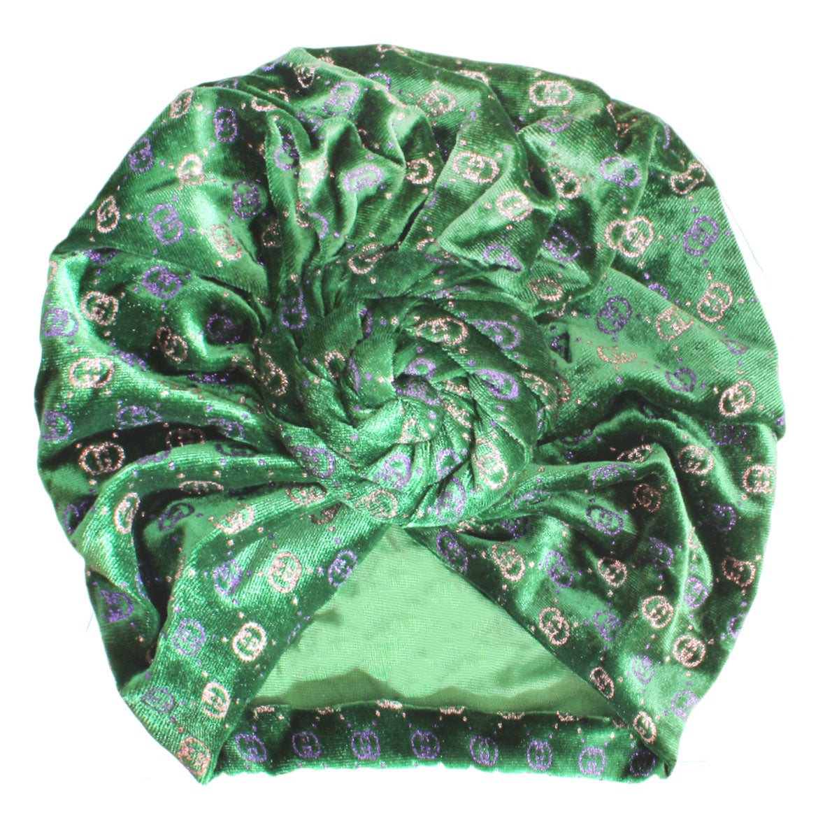 Green Velvet Designer Twist Turban