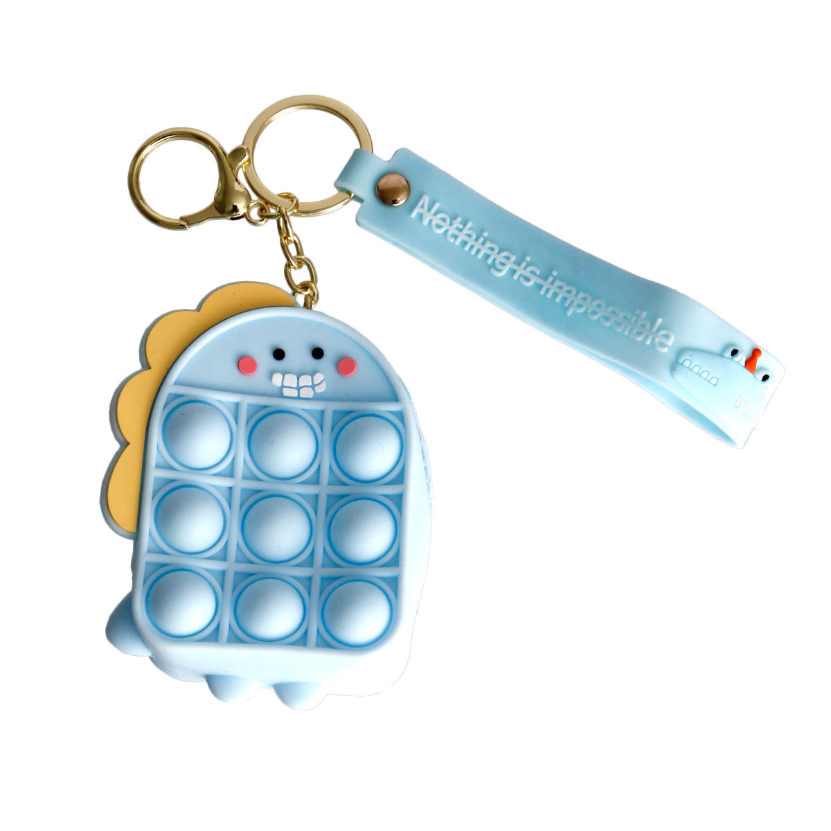 Light Blue Dino Bubble Pop Keychain