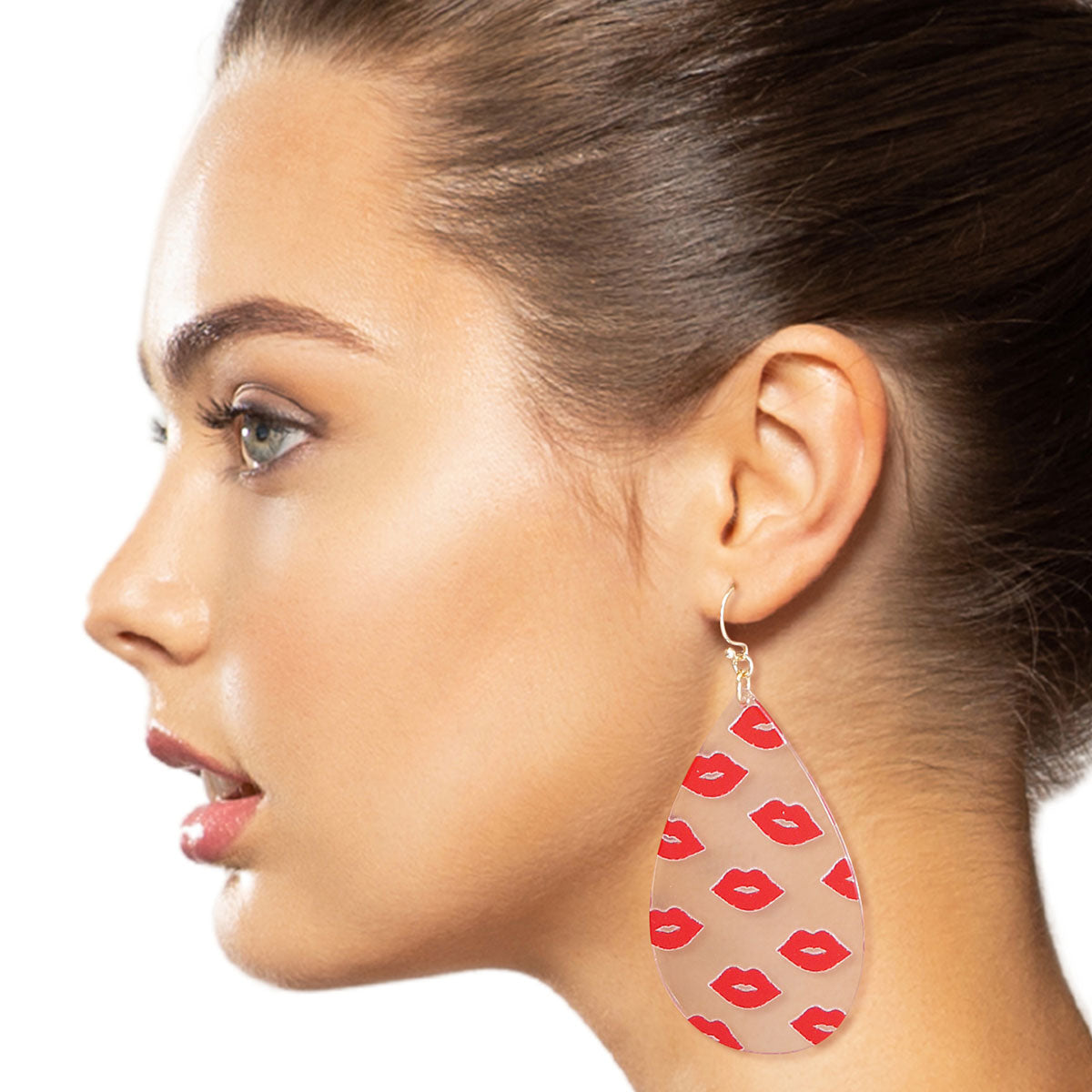 Red Lips Teardrop Earrings