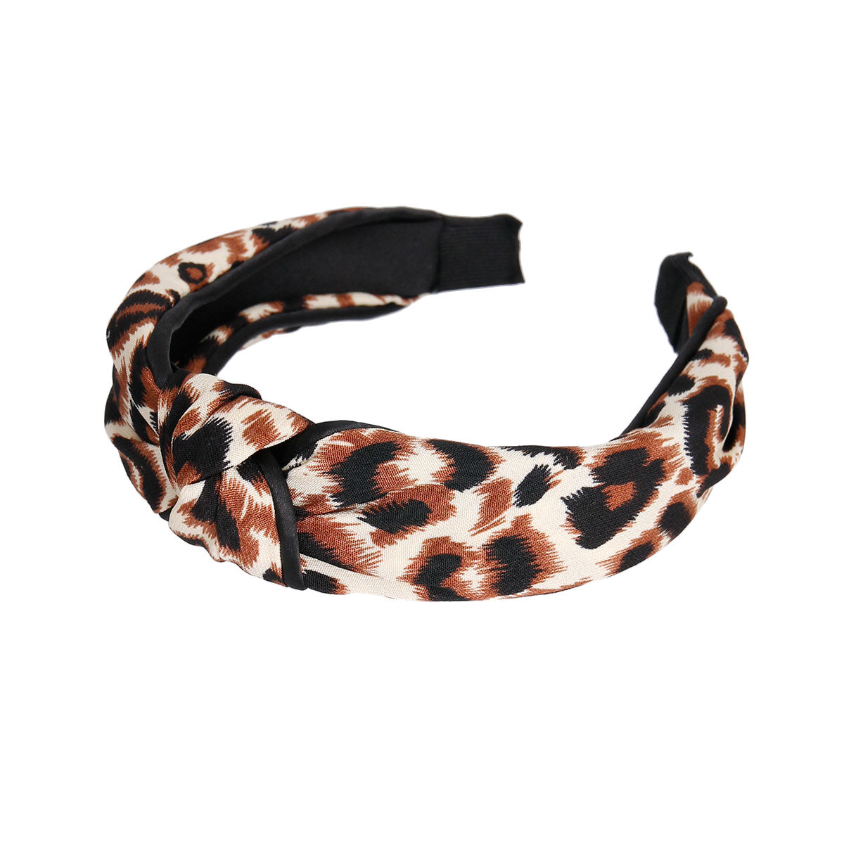 Brown and Black Leopard Knot Headband