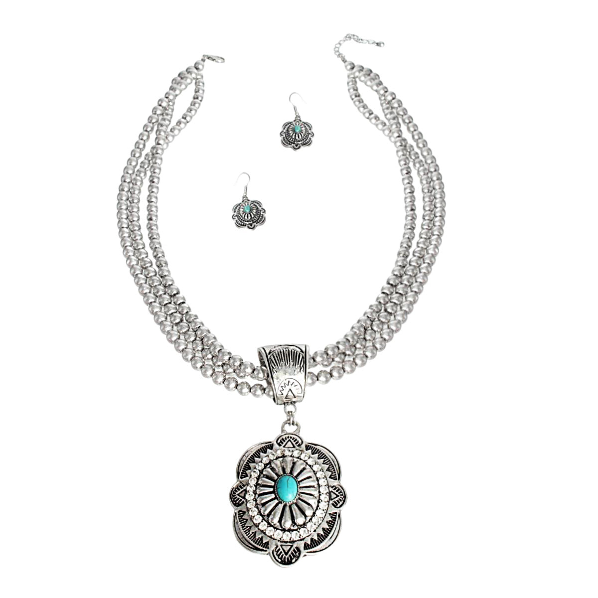Long Layered Concho Necklace