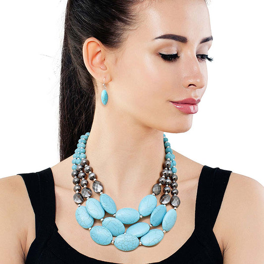Cracked Turquoise Navajo Pearl Necklace