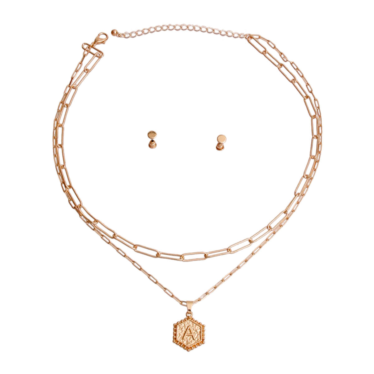 A Hexagon Initial Charm Necklace